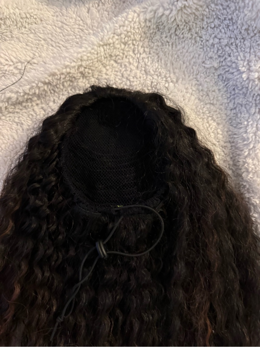 Black crimped Drawstring Women’s Hair ponytail Unbrandedr